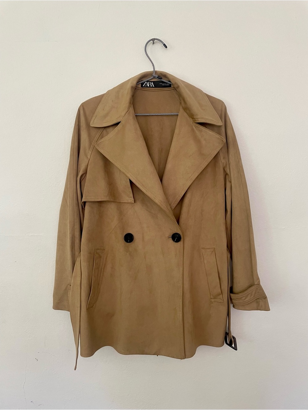 Zara Faux Suede Trench Coat